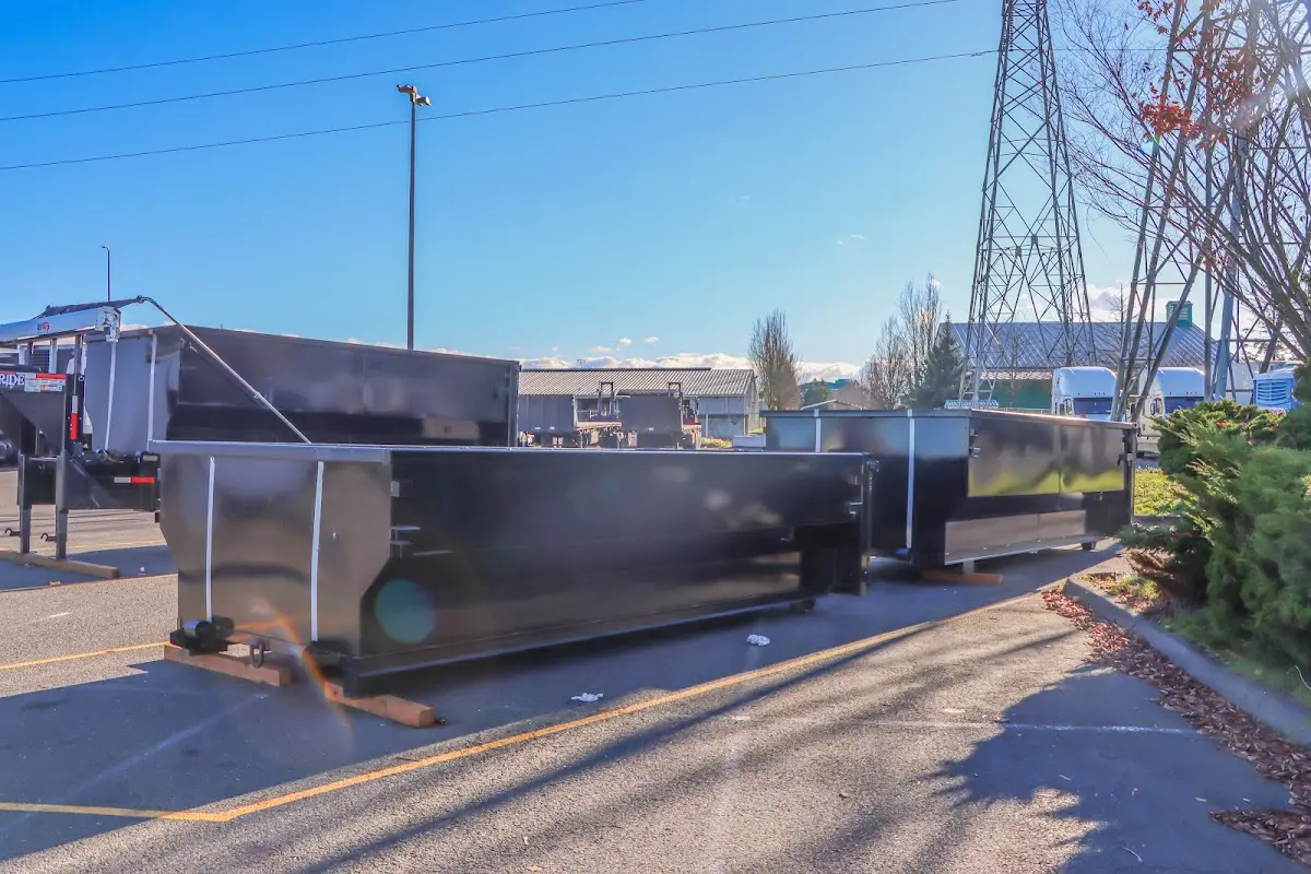 Roll-off dumpster ready for waste disposal at job site for 12 Yard Dumpster Rental in Corsicana